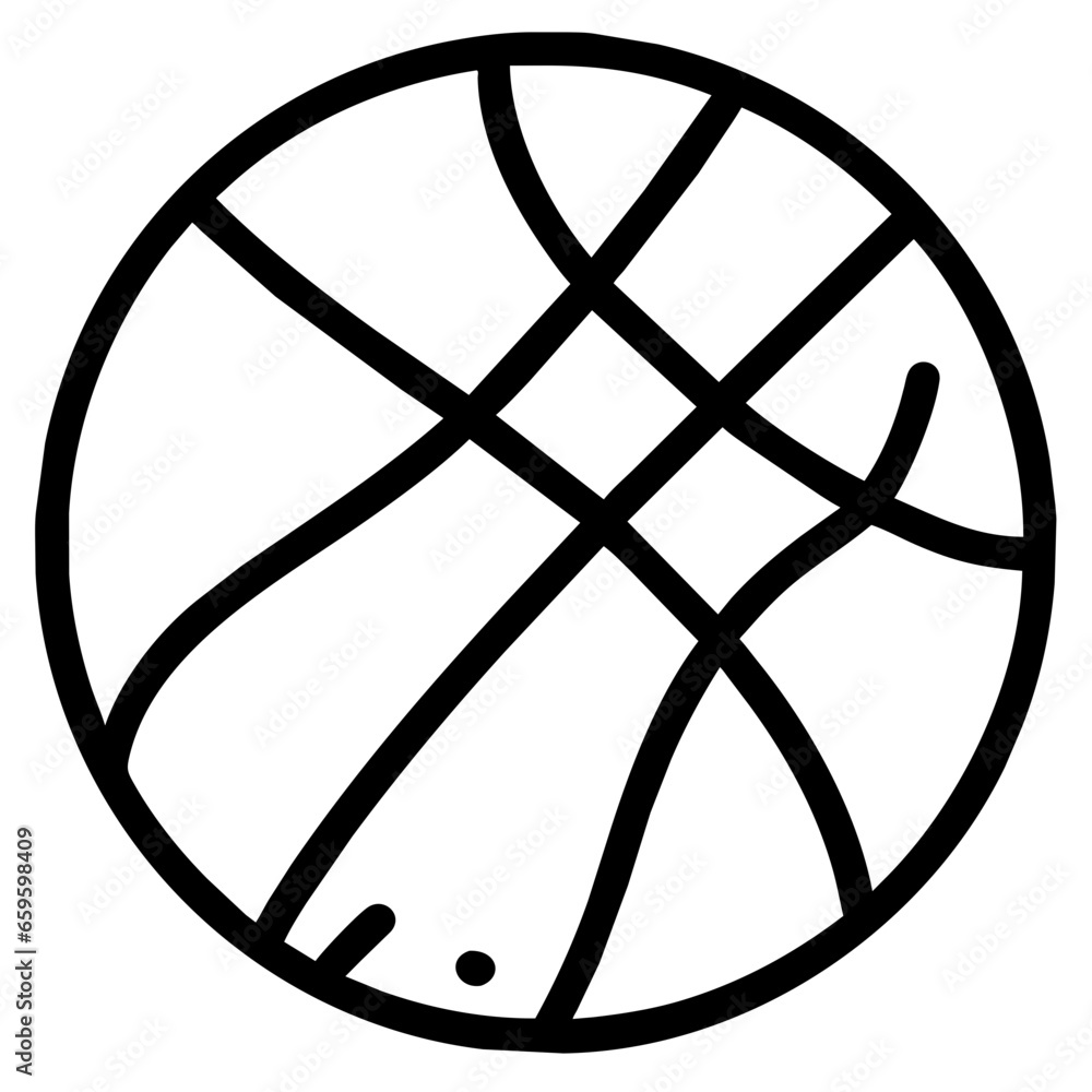 Naklejka premium Basketball ball icon. Vector illustration isolated on a white background. generative AI