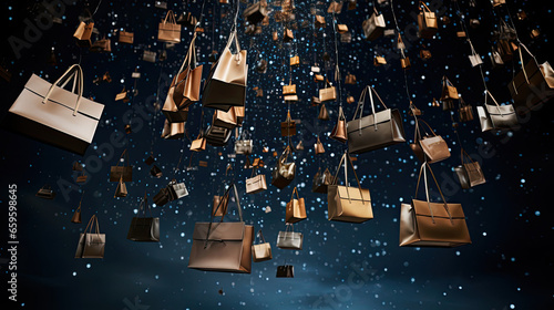 Wonder and Excitement: Shimmering Gift Bags in Air © javier