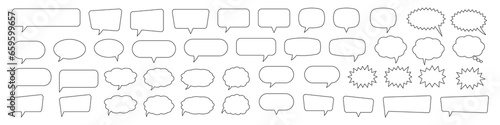 Blank empty speech bubbles, speaking or talk bubble, speech balloon, chat bubble line art vector icon for apps and websites..
