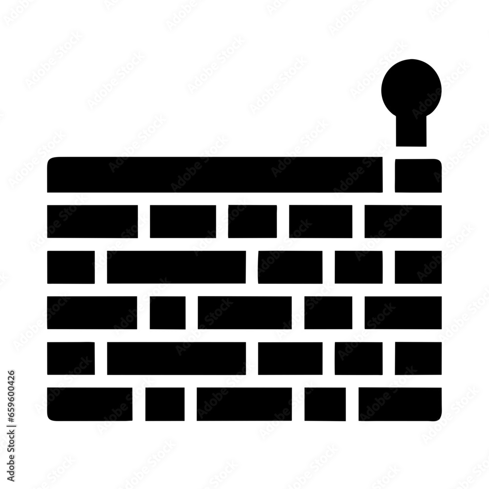 Brick Wall Icon Vector. Flat Black Illustration. EPS10 generative AI Brick Wall Icon Vector. Flat Black Illustration. EPS10 generative AI