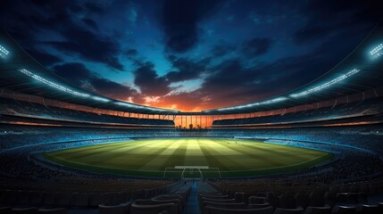 Cricket, Stadium of cricket night.