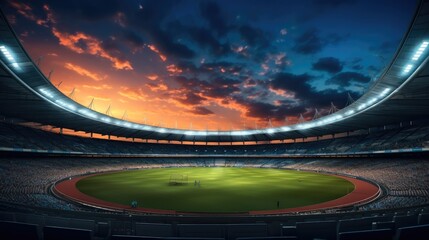 Cricket, Stadium of cricket night.