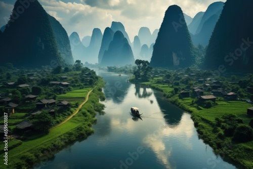 Photo The beautiful landscape of Guilin, China.