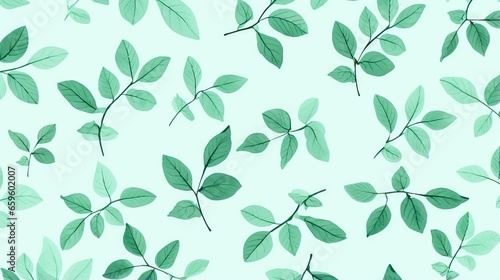  a green leafy pattern on a white wallpaper background. generative ai