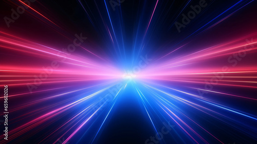Speed of digital lights neon glowing rays Futurist