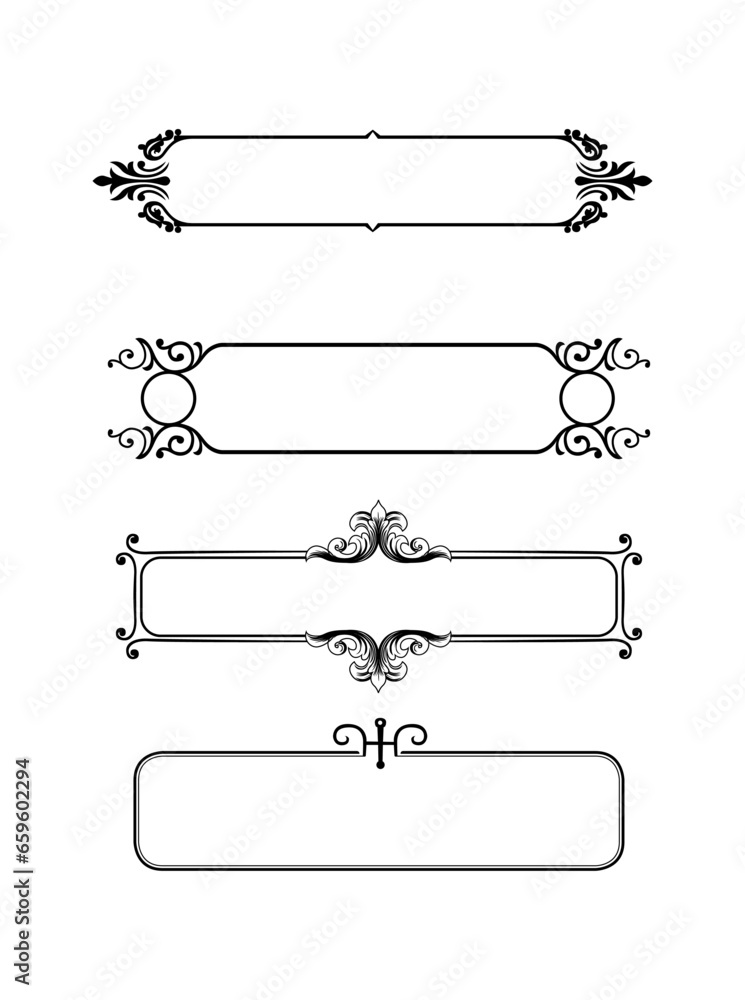 Set vector decorative frames collection