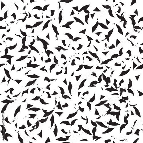 Black and white organic shapes seamless pattern