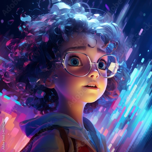 girl with glasses art