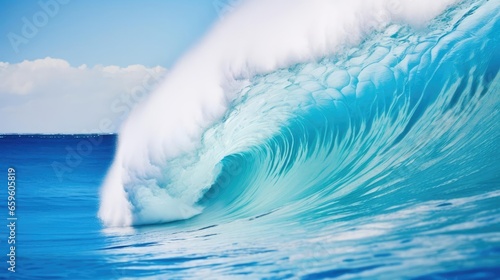 Ocean Wave in beautiful blue sea