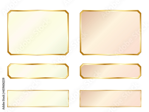 金の光沢のあるプレートフレームタイトル枠	
