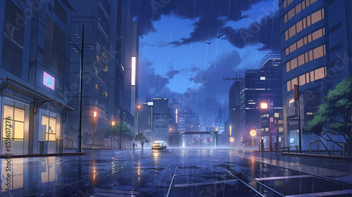 futuristic city phone background anime generative ai