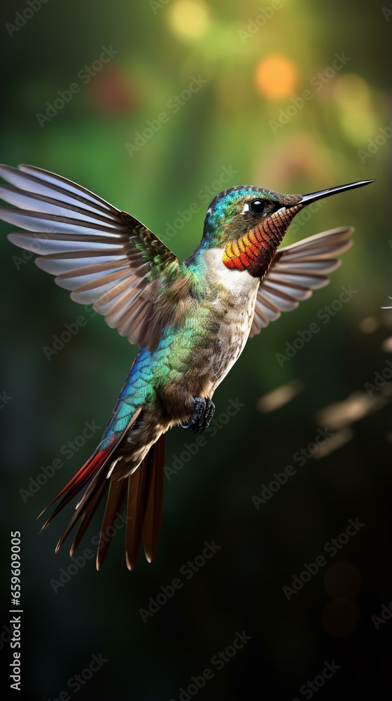 Fototapeta premium a hummingbird flying in the air