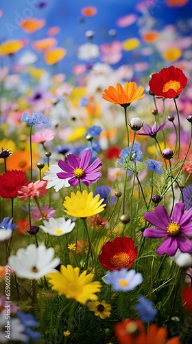a field of colorful flowers © KWY