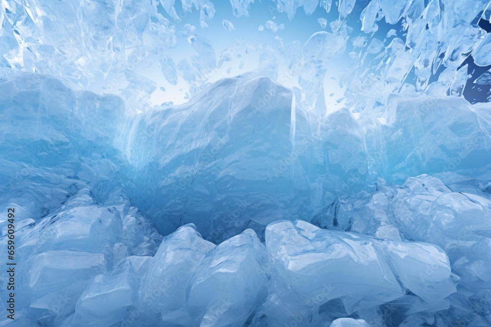 a large blue ice cave