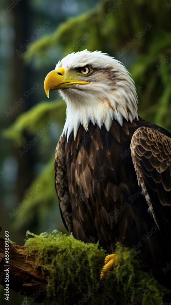 Obraz premium a bald eagle on a tree