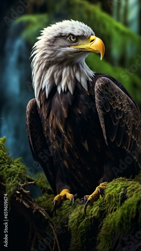 a bald eagle on a tree