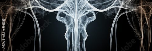 Elephants trunk muscles and skeletal X-ray image background with empty space for text 
