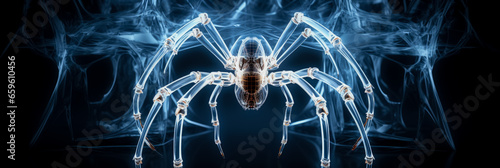 Spiders exoskeleton and leg structure X-ray background with empty space for text  photo