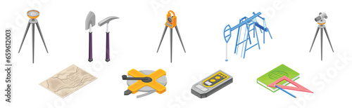 Geology and Earth Exploration Scientific Geological Tools Vector Set