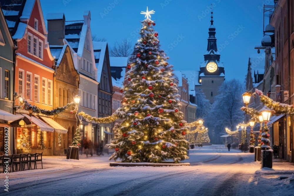 Midnight Merriment: Clocktower’s Festive Gaze Midnight Merriment: Clocktower’s Festive Gaze