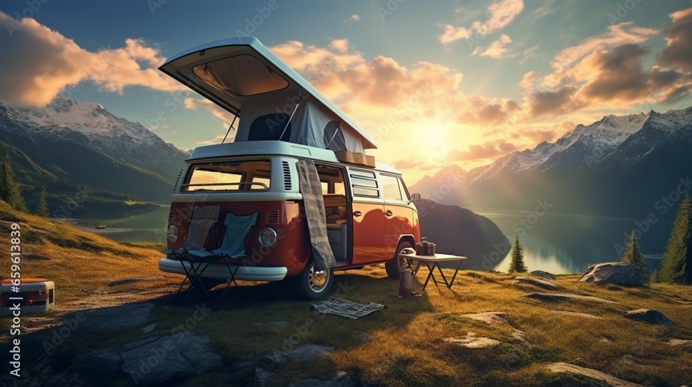 Hit the road in a luxury camper van, complete with a rooftop hot tub and panoramic windows for the ultimate road trip experience. Hit the road in a luxury camper van, complete with a rooftop hot tub and panoramic windows for the ultimate road trip experience.