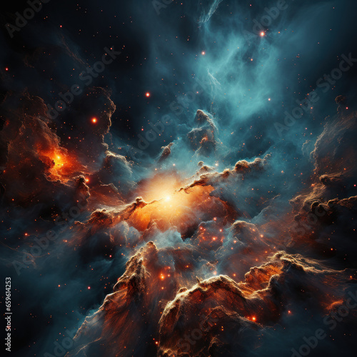  a swirling galaxy in a cosmic expanse  © Sekai