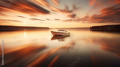 Boat on lake © AdriFerrer