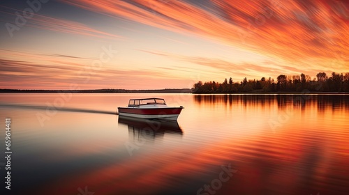 Boat on lake © AdriFerrer