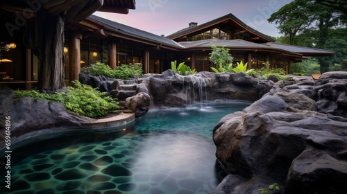 Immerse yourself in a private outdoor hot spring, surrounded by cascading pools and natural stone beauty.