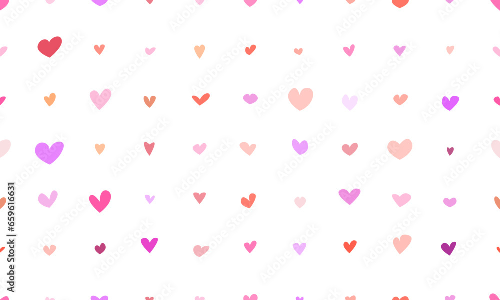 Valentine's Day. Seamless polka dot pattern with hand drawn hearts. Simple cute repeatable heart shaped motif for fabric, wrapping paper, backdrop, backdrop. Vector Valentine's Day. Seamless polka dot pattern with hand drawn hearts. Simple cute repeatable heart shaped motif for fabric, wrapping paper, backdrop, backdrop. Vector