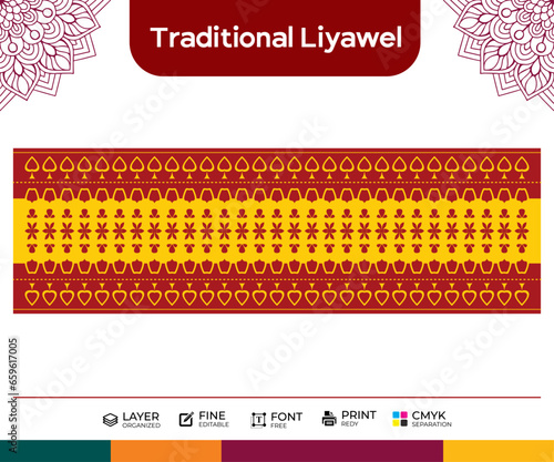 Sri Lanka Liyawel template design , Traditional illustration vector art editable