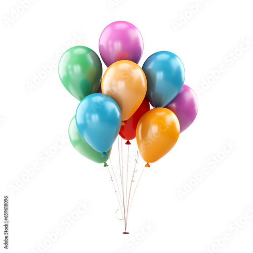Balloons isolated on white background  no background  png