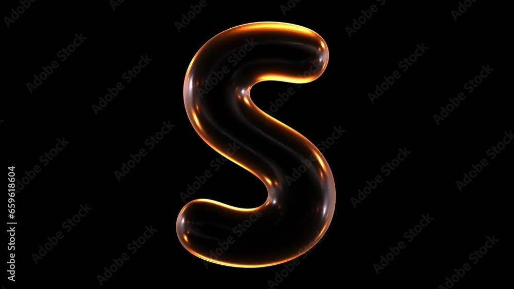 Animation of glowing alphabet letter s Animation of glowing alphabet letter s