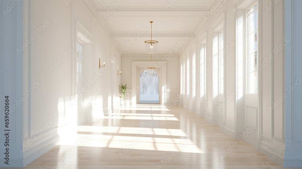 Open and airy hallway with focus on negative space.