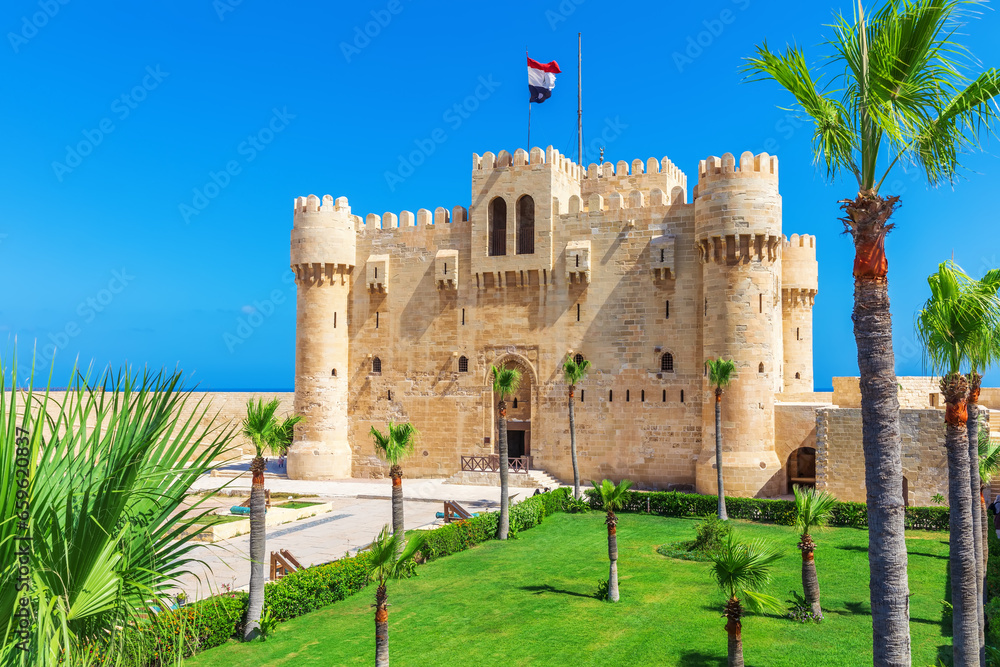 Fort of Qaitbay, fortress built on the place of famous Lighthouse if Alexandria, Egypt