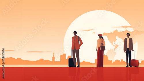 International migrants day concept background with copy space photo