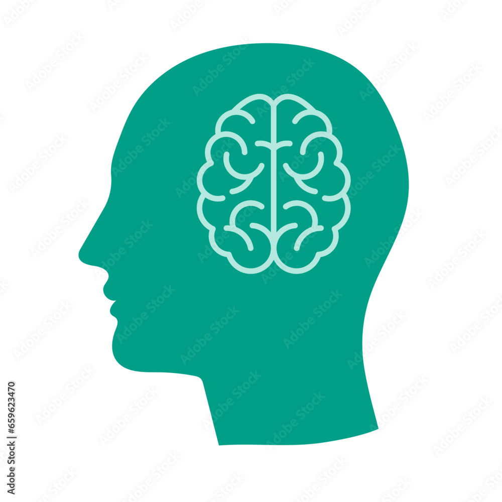 Brain inside Human Head Vector for Mental Health banner, greeting card, poster background. Vector illustration Brain inside Human Head Vector for Mental Health banner, greeting card, poster background. Vector illustration