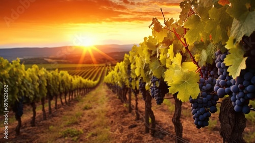 Vineyards at sunset 