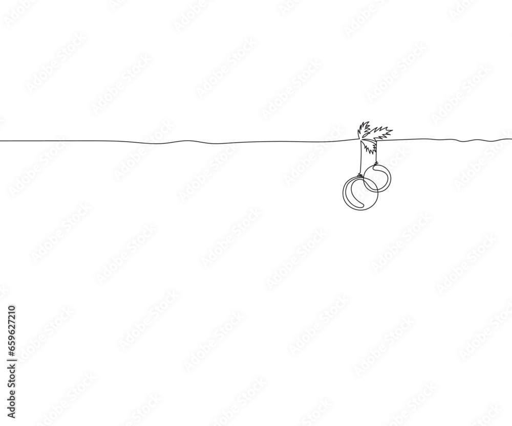 Merry Christmas single continuous line art. Holiday greeting card decoration Christmas tree ball silhouette concept design one sketch outline drawing vector illustration. Christmas one line art. Merry Christmas single continuous line art. Holiday greeting card decoration Christmas tree ball silhouette concept design one sketch outline drawing vector illustration. Christmas one line art.