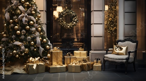 Christmas interior decorations In the room. Modern luxury design. © Premium_art