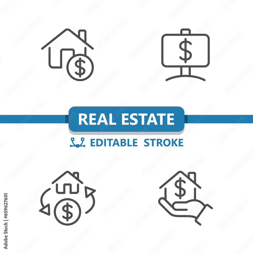 Real Estate Icons. Price, Dollar, House, Home Icon Real Estate Icons. Price, Dollar, House, Home Icon