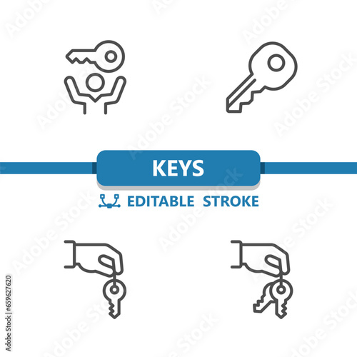 Keys Icons. Key, Lock, Hand Icon