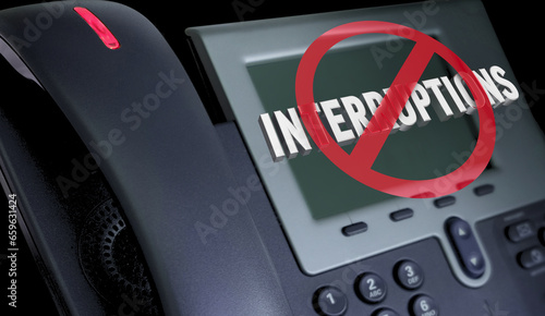 No Interruptions Office Phone Do Not Disturb Working 3d Illustration
