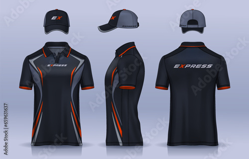 Corporate Work Shirts,t-shirt and cap templates design. uniform for company.	