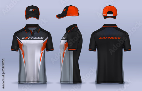 Corporate Work Shirts,t-shirt and cap templates design. uniform for company.	