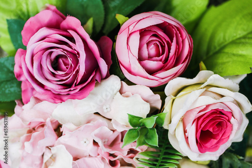 Pink peony. Artificial flowers. All saints day cementary bouquet. Cotton flowers perfect for outdoor. Tomb decoration. Pink rose flower. Soft cotton flower flakes. Decorative composition.