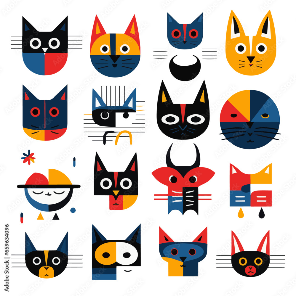illustration cats icon set illustration cats icon set