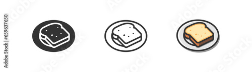 Foto Toast bread vector icon