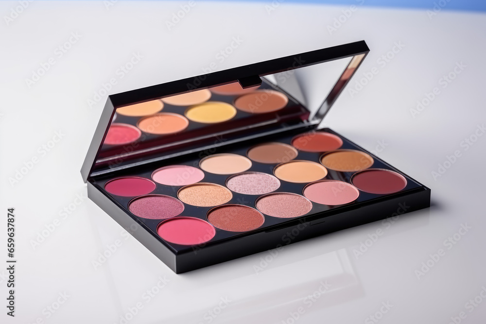 Professional makeup palette case and set, cosmetics, brushes, brushes and sponges. Professional makeup palette case and set, cosmetics, brushes, brushes and sponges.