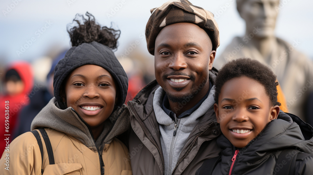 A family's heartfelt visit to the Martin Luther King Jr. Memorial, paying tribute to a leader in the fight for civil rights and freedom A family's heartfelt visit to the Martin Luther King Jr. Memorial, paying tribute to a leader in the fight for civil rights and freedom